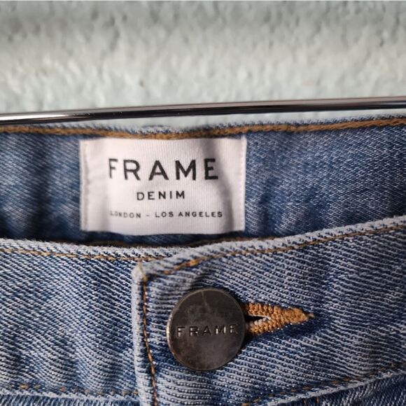 Frame denim le original denim distressed jeans raw hem - Picture 11 of 14